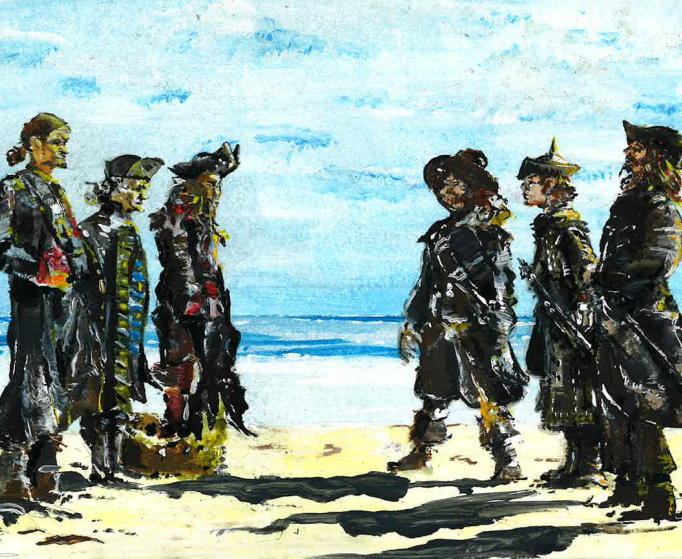 Pirates sur la plage