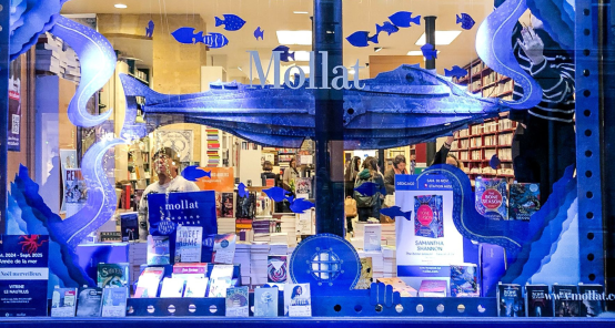 Les vitrines de la librairie Mollat décorées par les étudiants de l’ECV